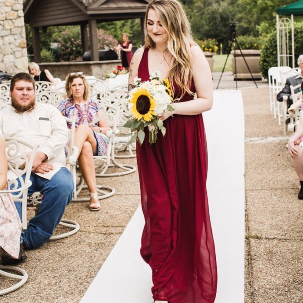 Long Maroon Formal Dress.